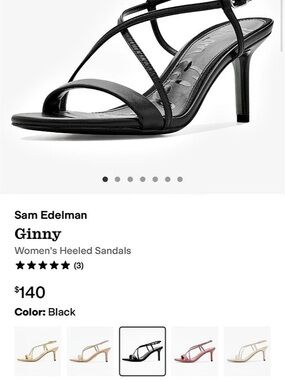Sam Edelman Ginny Strappy Heel Sandal Black US 7.5